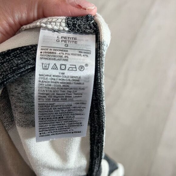 GAP stretch knit striped neutrals tank dress size LP - Picture 6 of 6